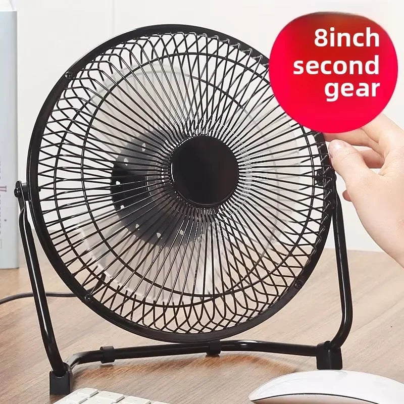 USB Powered Desktop Fan 4/6/8 Inch 2 Speed Adjustable 4 Blades 360° Rotation Portable Electric Fan for Home Office Computer