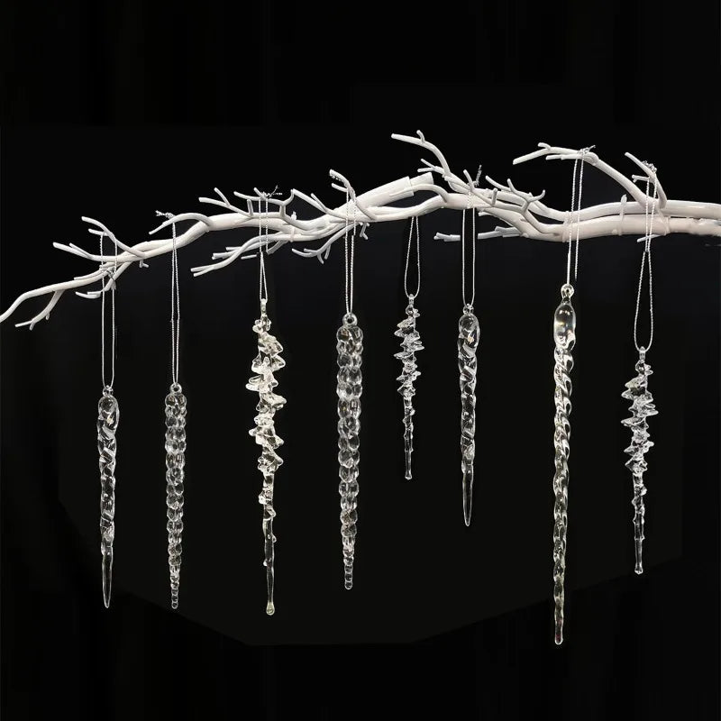 20 PCS Transparent acrylic Christmas tree ice column decoration Christmas, New Year, Holiday, Wedding, Winter Party Decoration 5 Various styles of ice pillar ornaments