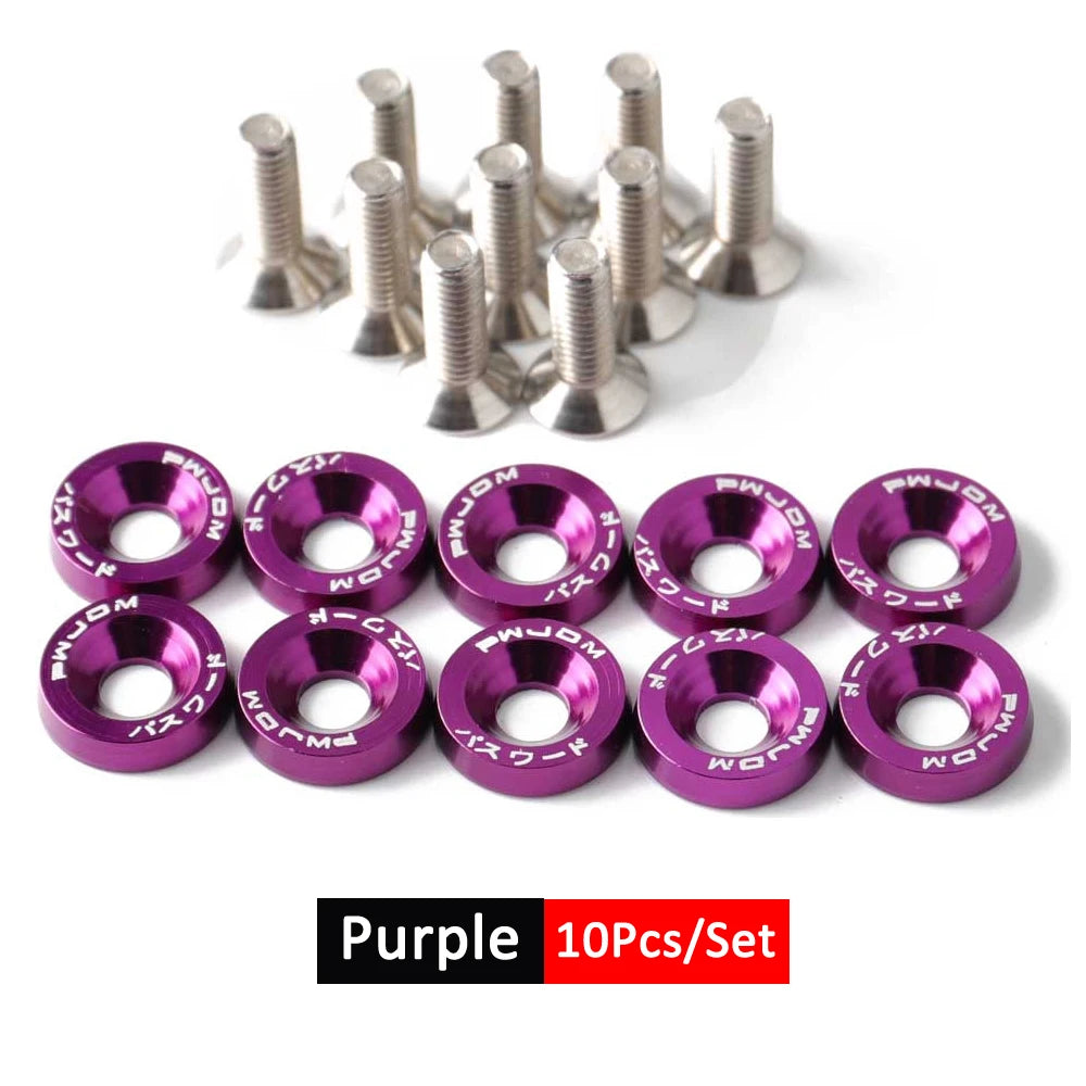 1Set Billet Aluminum Fender Bumper Washer Bolt Engine Bay Screw Dress Up Kit JDM M6x20mm Bolts  2026   NEW