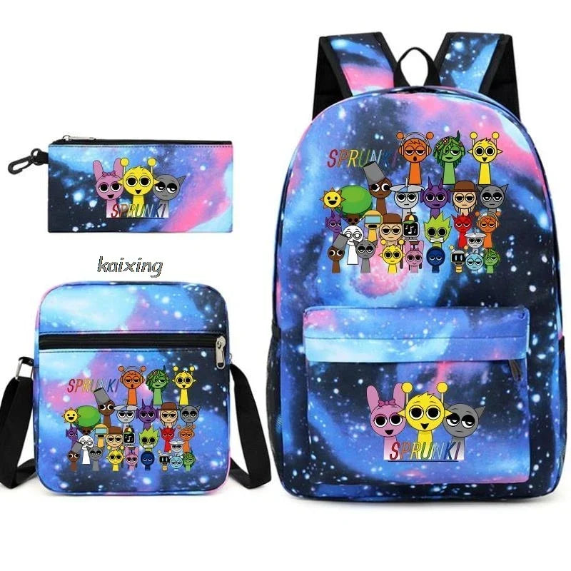 Sprunki Anime Backpack Set 3pcs