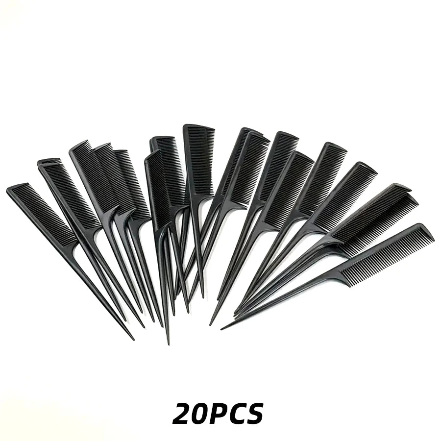 5/10/20pcs Rat Tail Comb Set, Heat Resistant Anti-Static Hair Styling Combs for Salon, Professional Hairdressing Tools