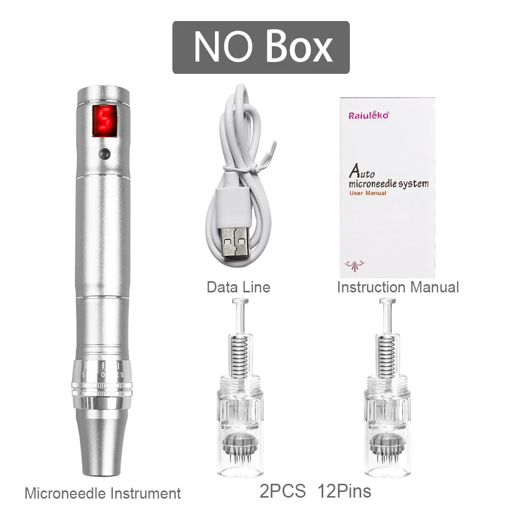 Multi-function Microneedling Derma Pen Wireless Electric Skin Care Beauty Tools Kit Cartridges Needles Nano Micro Needle Device