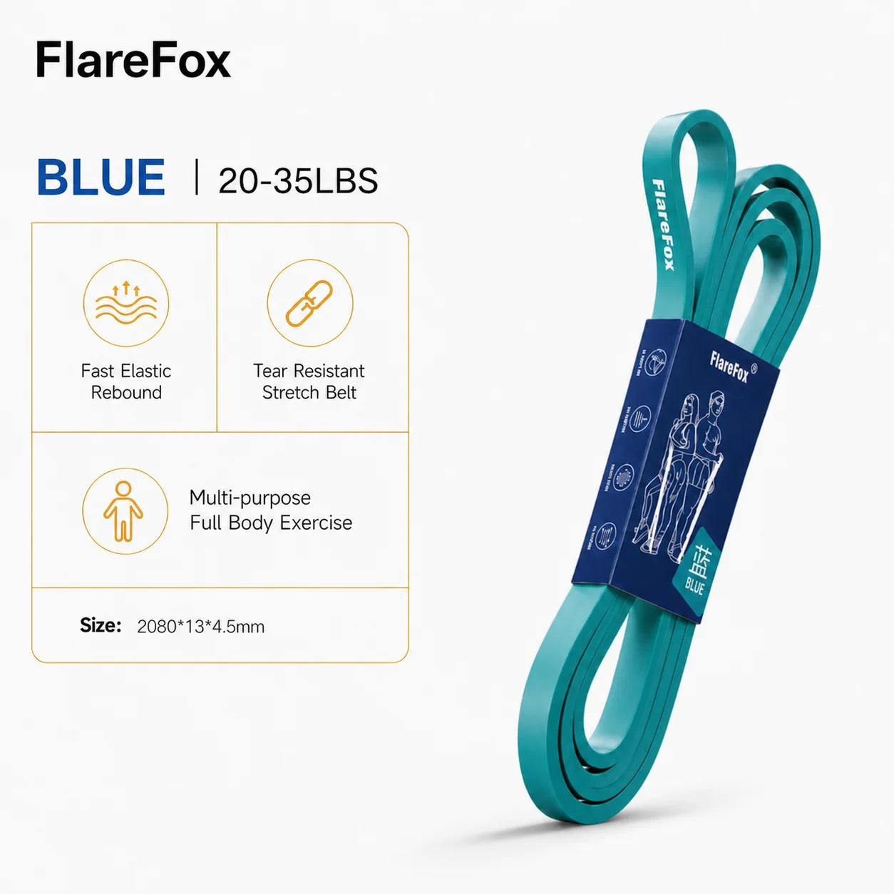 FlareFox Adjustable Multi Resistance Bands Push-pull Rod Pull-Up Assist Strap Strength Training Home Gym Equipment Workout Kit