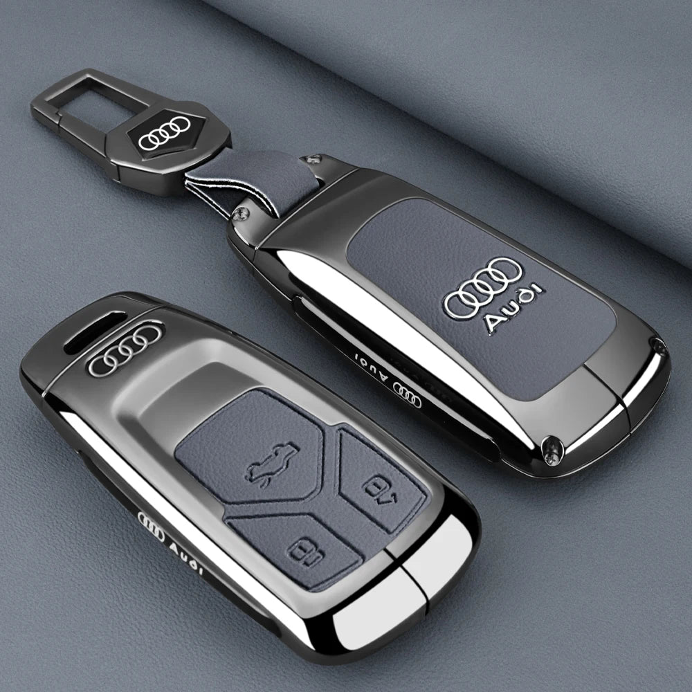 Fashion Zinc Alloy Car Key Case Cover Shell Protection For Audi A4 A4L A5 Q5 Q7 TT TTS 8S B9 2016 2017 2018 Keychain Accessories