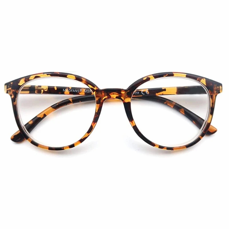 MODFANS Reading Glasses For Women and men,Classic Round Sunglasses Readers Frame with Spring Hinge Eyeglass Diopter+0.5 ~ +4.0