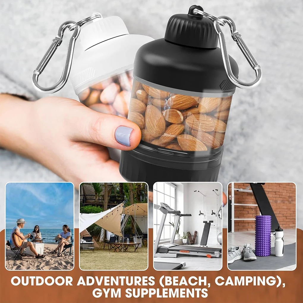 Protein Powder Dispenser Box Milk Powder Box With Funnel Keychain Portable Container for Toddler Snack Food Storage Box Dispense