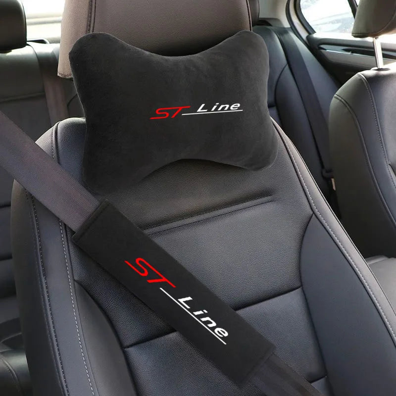 For ST LINE  Mk2 Mk3 Mk4 2 3 4 ST  Car Headrest Neck Support Seat Soft Neck Pillow Auto Accessories
