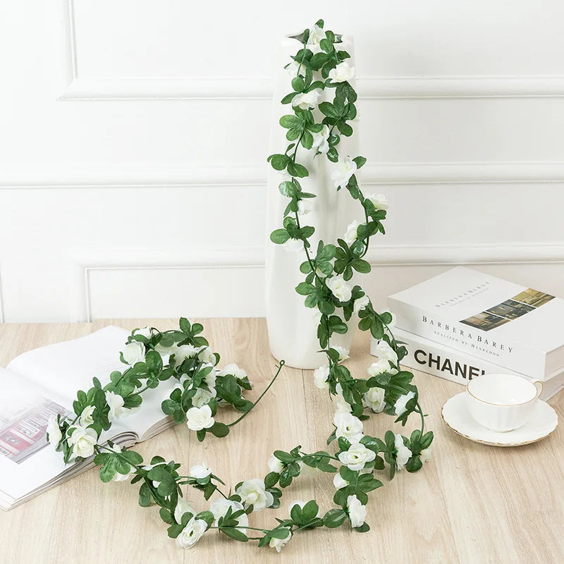 7ft 2m Flower String Artificial Wisteria Vine Garland Plants Foliage Outdoor Home Trailing Flower Fake Flower Hanging Wall Decor
