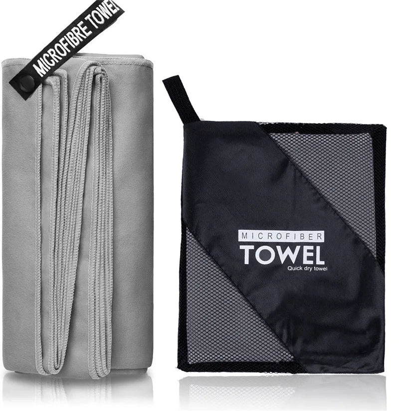 Microfiber Quick Dry Gym Towel Silver ION OdorFree Absorbent Fiber Fast Drying Workout Gear for Body Sweat Working Out