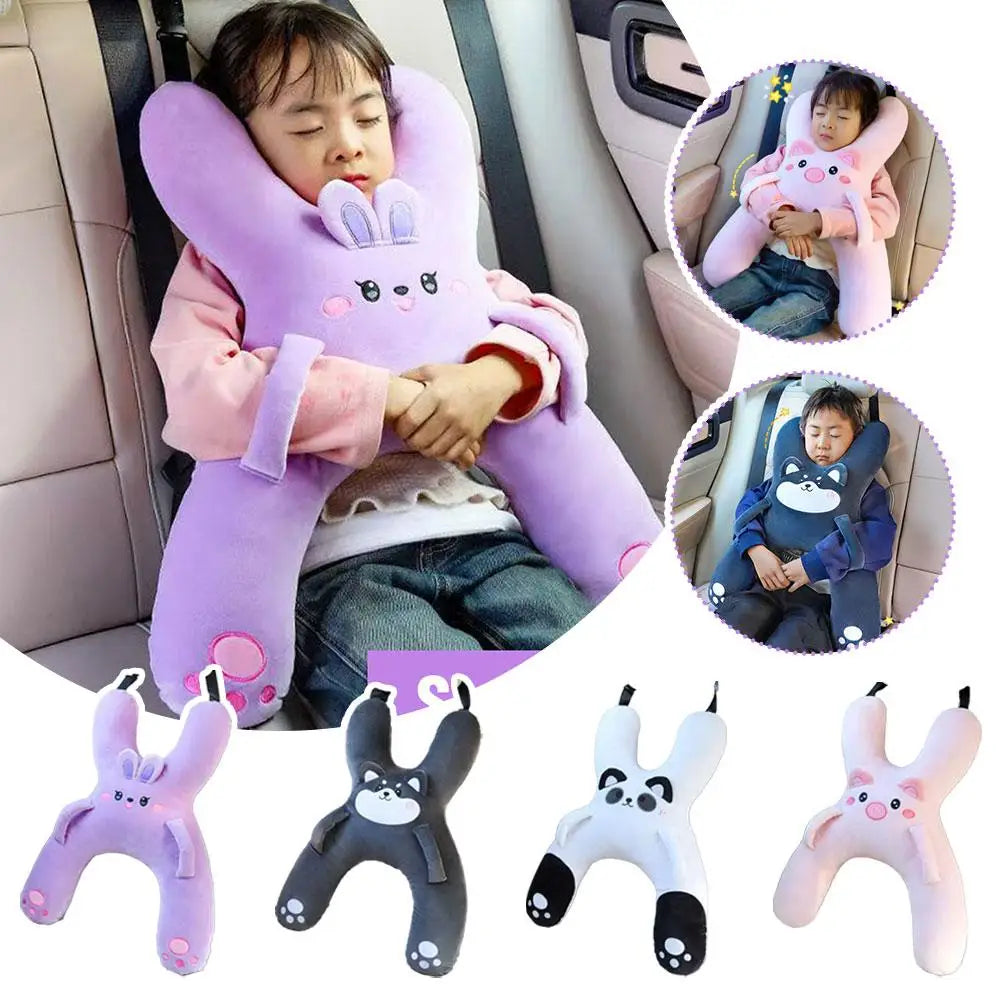 Car Seat Safety Neck Pillow Cute Children's Headrest Lumbar Support Anti Pinch Neck Cute Cartoon Sleeping Pillow