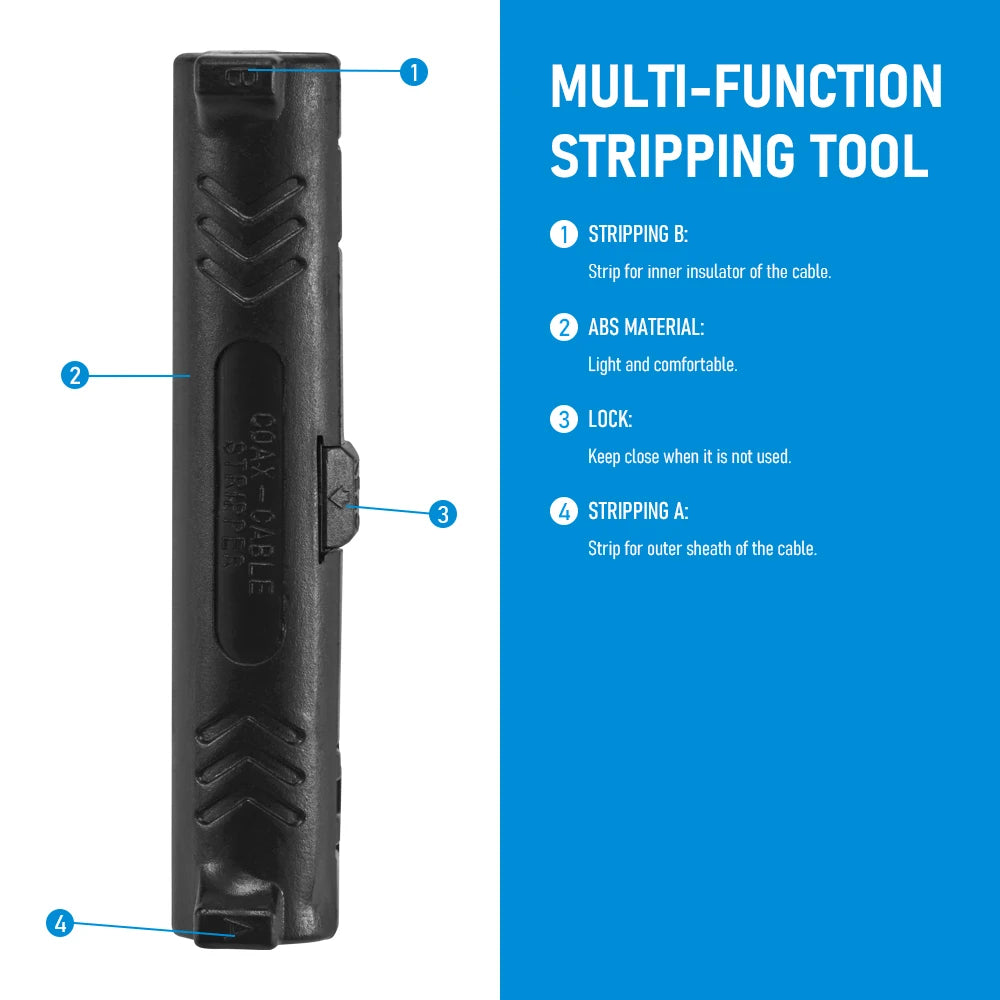1pcs Electrical Wire Stripper Pen Rotary Coax Coaxial Cable Wire Pen Cutterl Round Grip Spring Lever Network Cable  Stripper