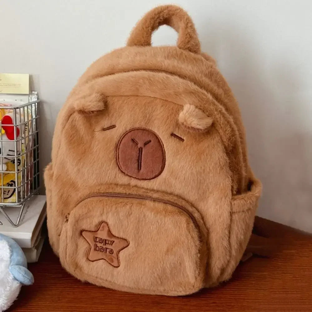 Kawaii Capybara Plush Cartoon Backpack