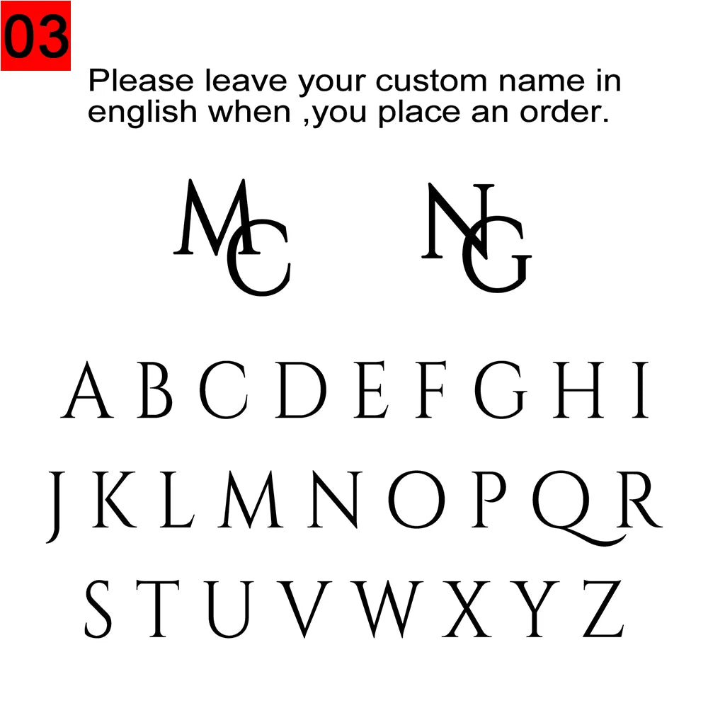 How to purchase custom cufflinks?  Choose your preferred font and color, and note the letters you want to customizethanks！