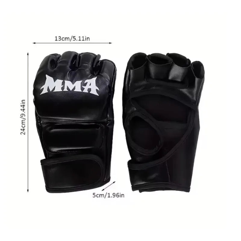 Professional Boxing Training Fitness Gloves Half Finger Leather Cushion for Adult Sanda Boxing UFC Training Sandbag Knuckles