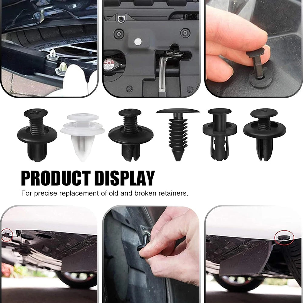 New Car Disassembly Tool With Auto Fastener Clips Mixed Kit Car Body Push Retainer Pin Rivet Bumper Door Trim Panel Fastener Kit