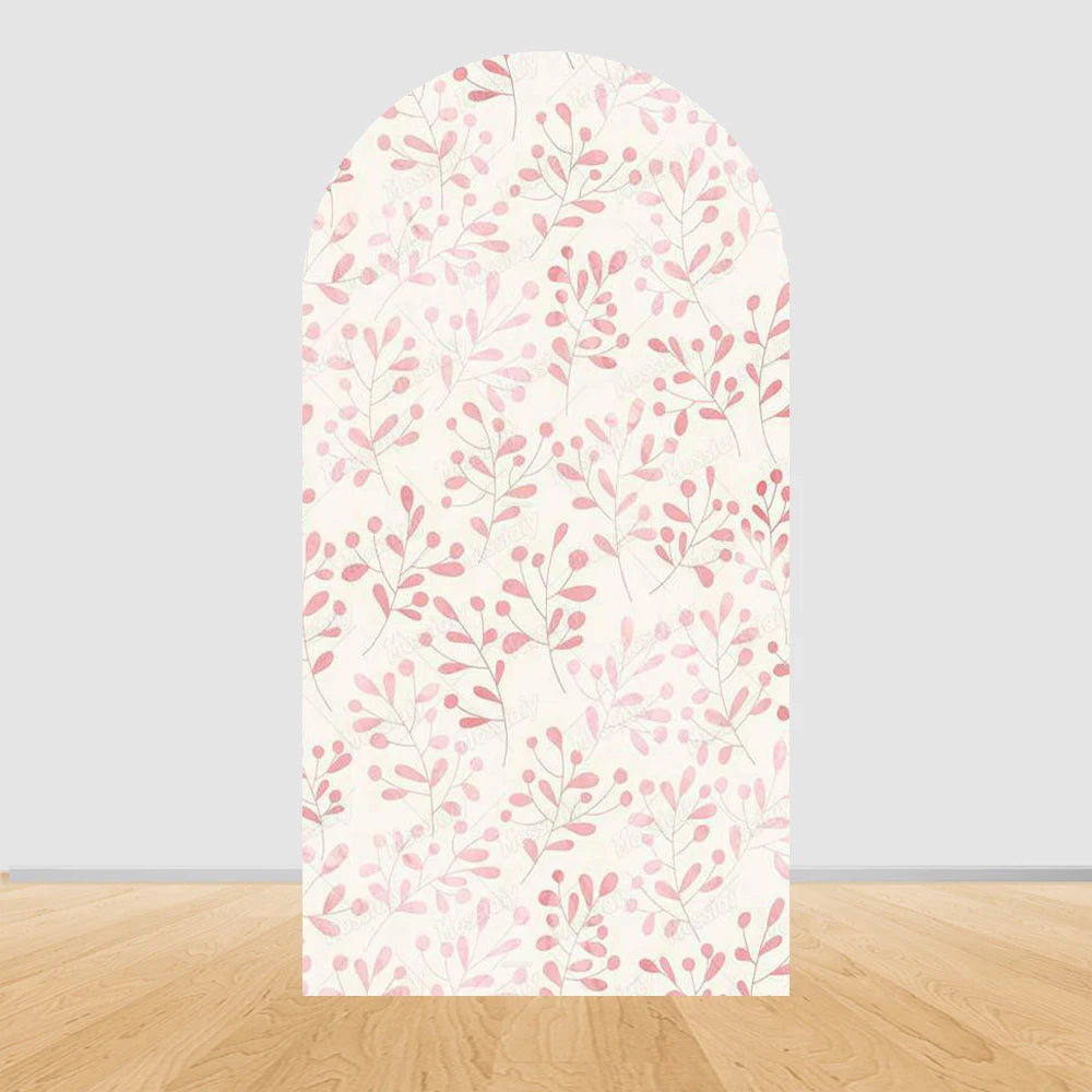 Cute Pink Bow Ballerina Bunny Rabbit Arch Backdrop Cover Flowers Pink Ballet Girl 1st Birthday Party Decor Arch Wall Background