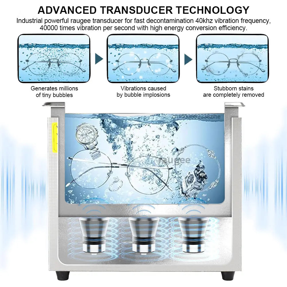 40KHZ Ultrasonic Cleaner Home Ultrasound Cleaning Machine For Jewelry Glasses Washing Bath Watches Denture Ultrasonic Cleaner
