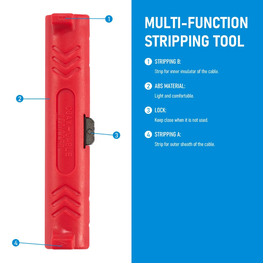 1pcs Electrical Wire Stripper Pen Rotary Coax Coaxial Cable Wire Pen Cutterl Round Grip Spring Lever Network Cable  Stripper
