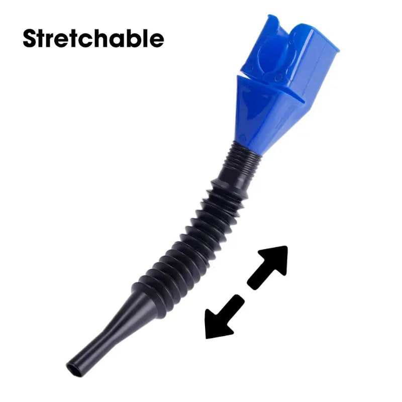 1/2/4/6pcs Blue Universal Plastic Multi-Function Wide Mouth Large Funnels Flexible Draining Tool Snap Funnel For Automotive Oil
