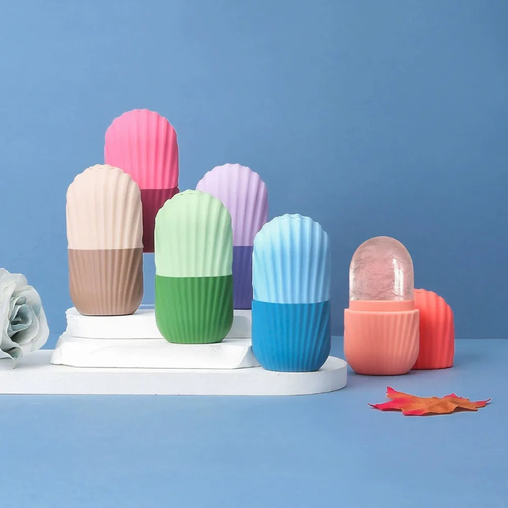 Ice Face Roller Facial Lifting Contouring Tools Silicone Ice Cube Face Massager Neck Eye Massage Roller Beauty Skin Care Tools