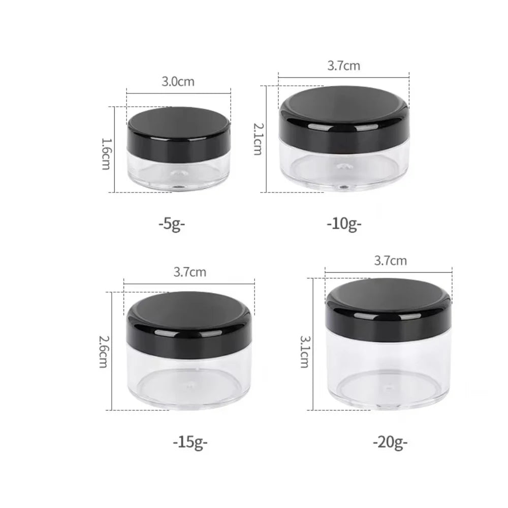 10 Gram 5/10/15/20/30/50Pcs Sample Jars Cosmetic Acrylic Pots Leak Proof Mini Storage Bottle Empty Containers Creams Make-Up