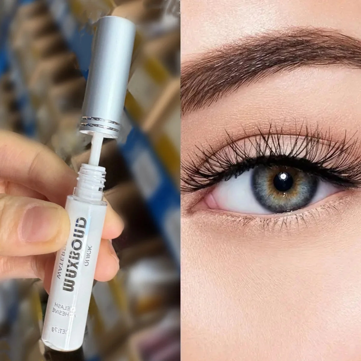 7G Long-Lasting Super Strong Styling Eyelash Glue Waterproof Natural Look Non-Irritating Quick-Drying Applicator for DIY Eyelash