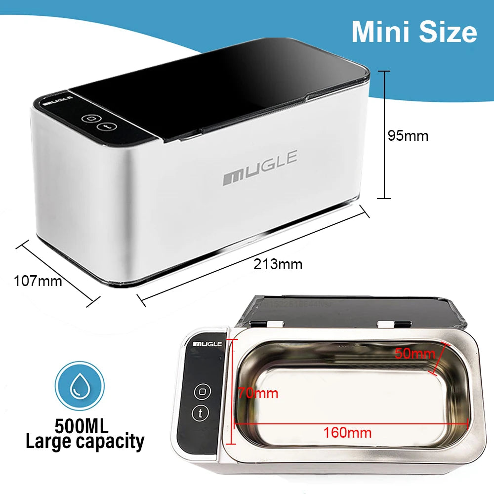 Ultrasonic Cleaner Ultrasound Glasses Jewelry Cleanser High Frequency Ultrasound Washing Machine for Glasses Jewelry Dentures