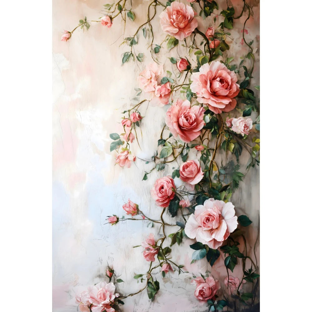 Spring Flower Wall Photography Background Abstract Floral Wedding Birthday PartyDecor Maternity Art Portrait Backdrop Photobooth