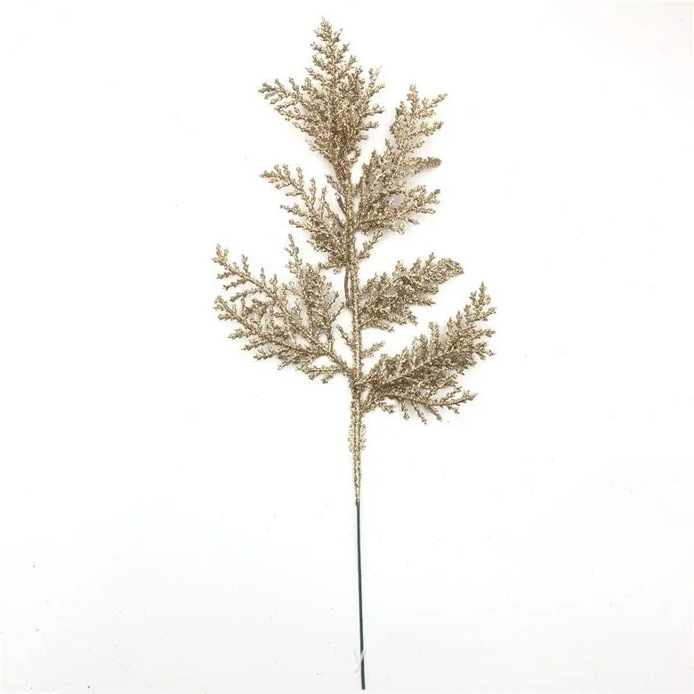 10/20Pcs Glitter Artificial Leaves Bundle Xmas Christmas Tree Decoration Vase Arrangement Home Party DIY Floral Garland Decor
