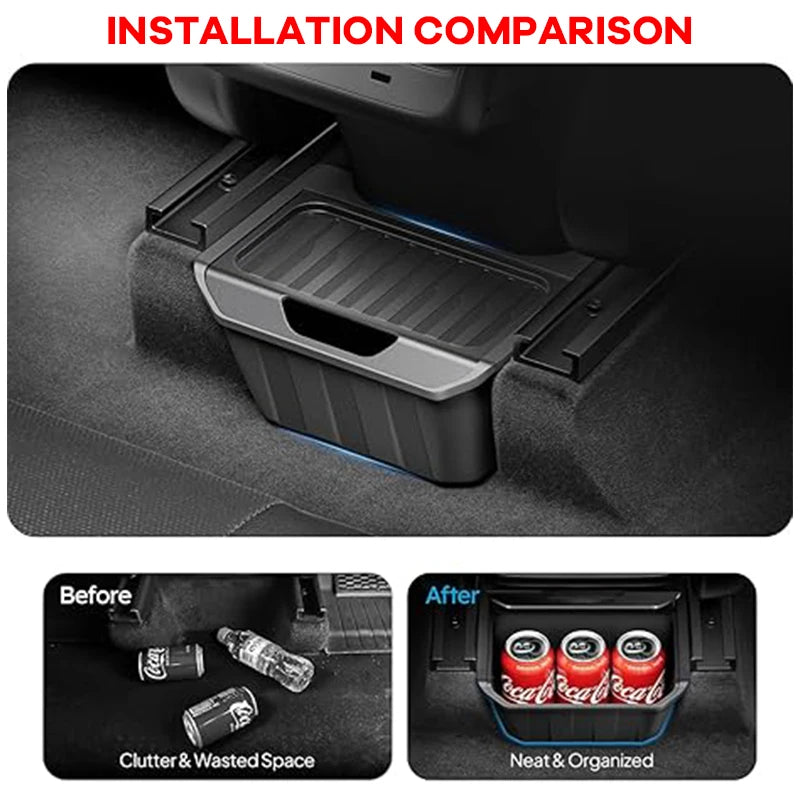 Rear Seat Storage Box for Tesla Model Y 2021 2022 2023 2024 Organizer Center Console Bins Backseat Trash Can Garbage Accessories