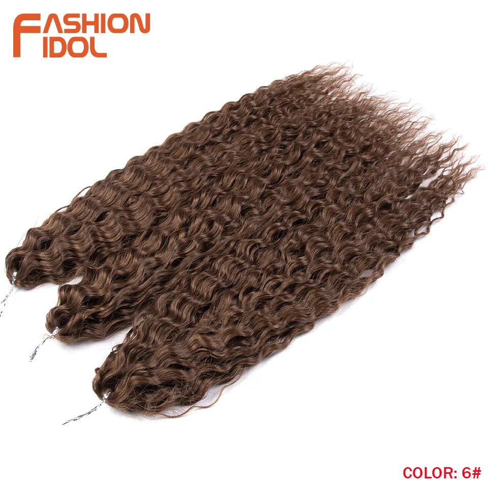 LOVE ME 22 Inch 300g/3pcs Ariel Curl Hair Water Wave Twist Crochet Hair Synthetic Ombre Rainbow Color Braiding Hair Extensions