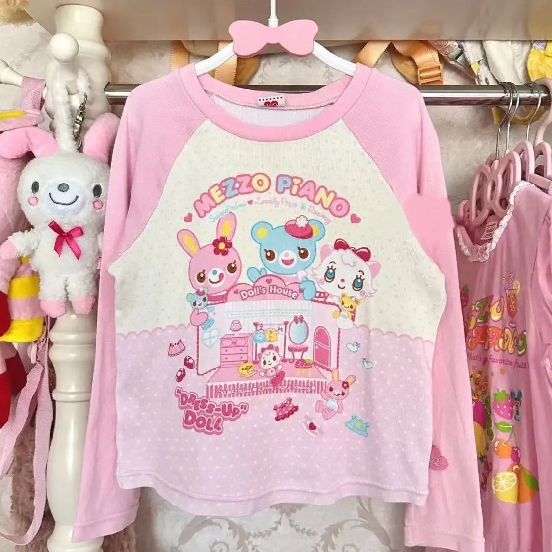 Y2k Japanese Childlike Sweet Cute Cartoon Print Long-Sleeve T-Shirt Women Tops Aesthetic Clothes Harajuku Kawaii T Shirts New