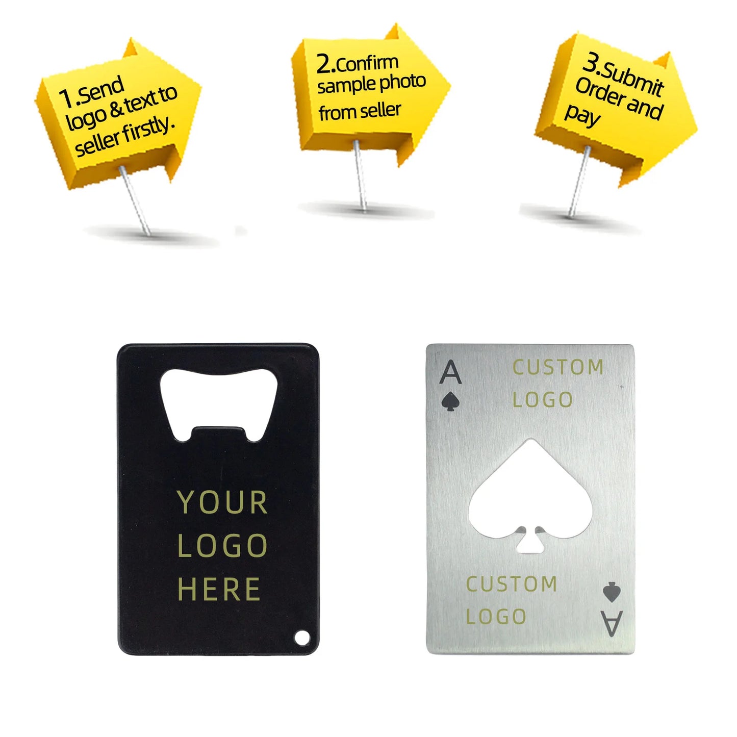 20Pcs Customize Card Shape S/S Beer Bottle Opener Stainless Steel Lever Pop Restaurant Customized Promotion Gift Logo Engrave