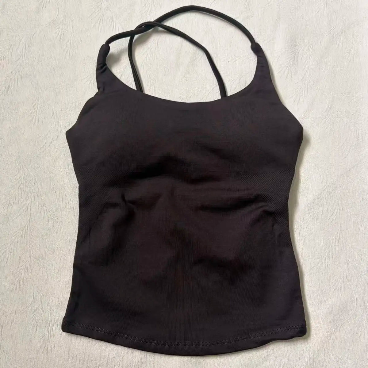 Logo Women Cross Back Yoga Tank Top Sexy High Stretch Sports Bra Vest Outer Wear Fitness Workout Crop Top