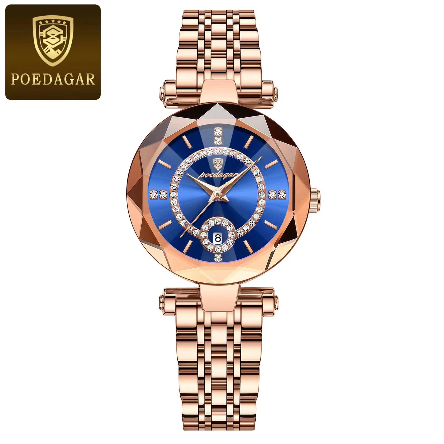 POEDAGAR Luxury Brand Women's Watches Waterproof Stainless Steel Date Ladies Wristwatch Fashion Elegant Quartz Woman Watch Reloj