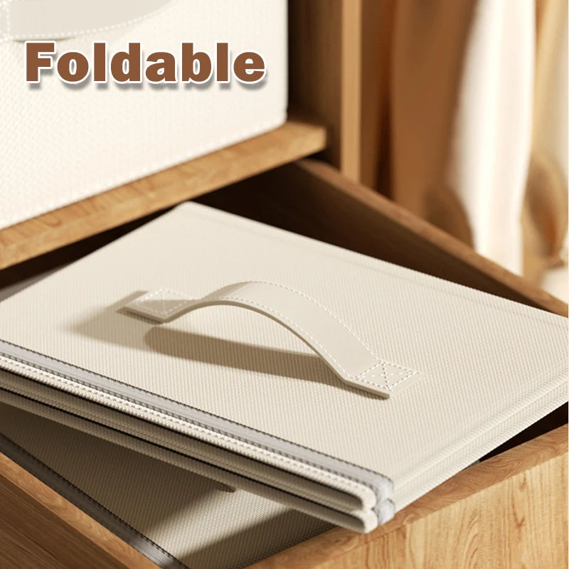 Large Capacity Clothing Storage Box Foldable Storage Bin For Down Jacket Quilt Organizer Box with Lid Bedroom Wardrobe Organizer