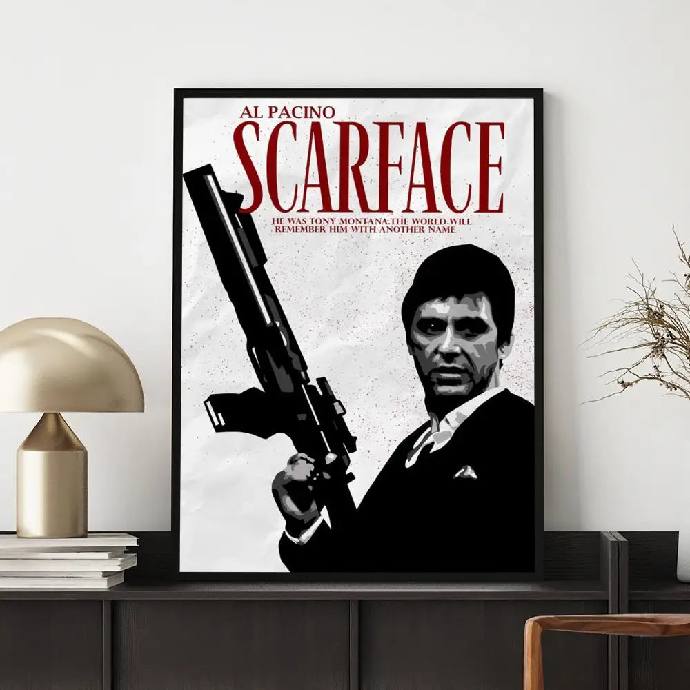 Movie S-Scarface Poster HD Versatile Waterproof Wall Decor Self Adhesive Perfect for Any Room & Ideal Gift