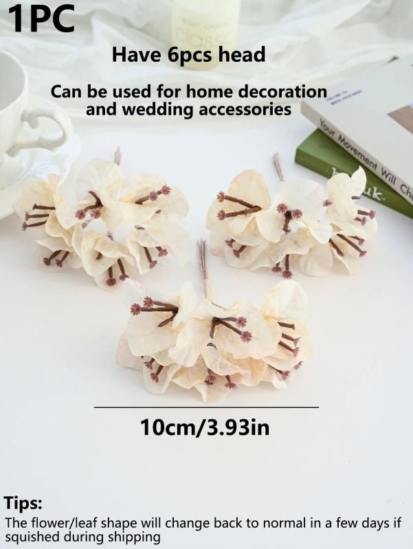 1/3PCS Artificial Flowers Bougainvillea Mini Bouquets Home Gardens Decoration Christmas Tree Garlands Handmade Wedding DIY Gifts