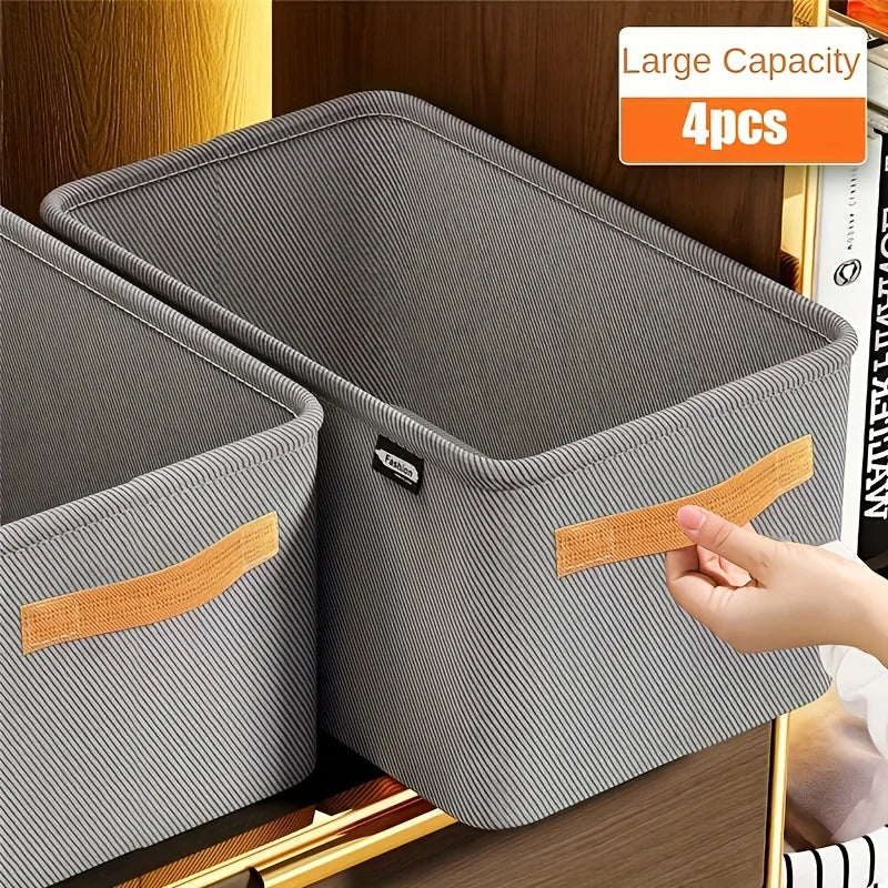 4pcs Clothes Organizer Trousers Clothes Storage Box Closet Storage Organizer Folding Clothes Pant Wardrobe Drawer Toys Organizer