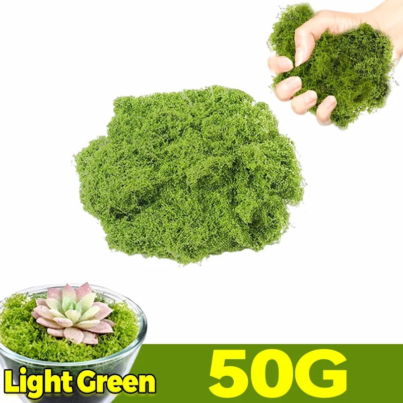 Artificial Green Plants Eternal Life Moss DIY Craft Faux Preserved Plant Moss Lawn Mini Landscape Fake Grass Plant Potting Decor