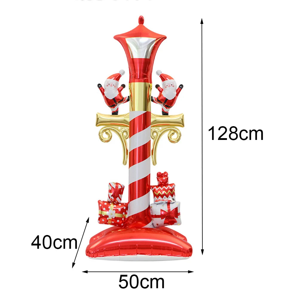 Standing Christmas Santa Claus Foil Balloon Christmas Tree Street Light Balloons Christmas Home Indoor Party Decorations New Yea