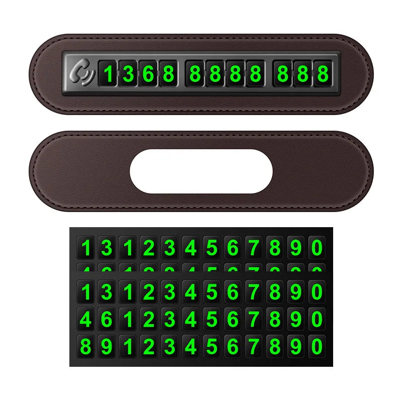 PU leather Car Phone Number Card Temporary Parking Card Plate Telephone Number Car Park Stop Automobile Accessories Car-styling