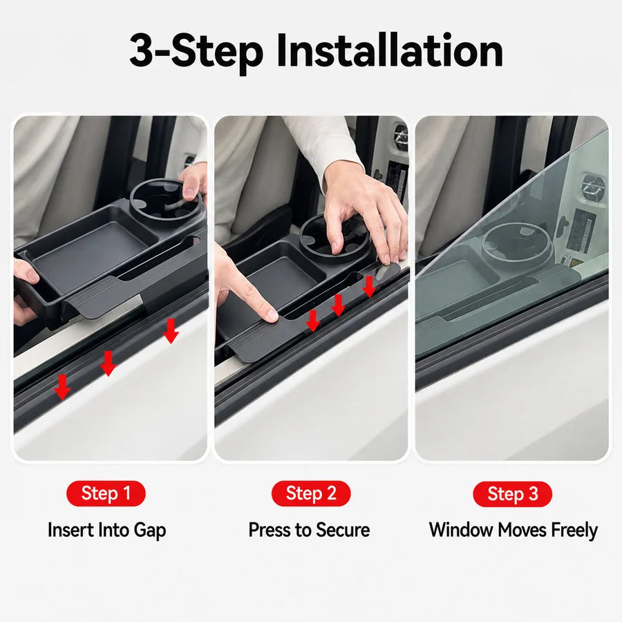 Car Window Storage Rack Cup Holder Phone Holder Side Door Organizer Tray Auto Interior Accessories