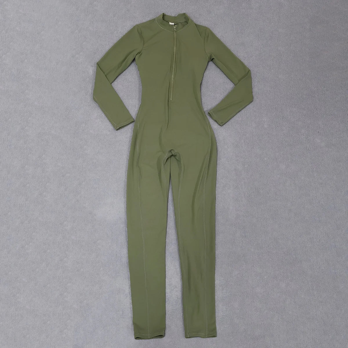 Ctenkevet Women's Long-Sleeved Jumpsuit Butt Lifting Gym Activewear Sport Outfit with Half-Zipper V-Back Design for Ladies
