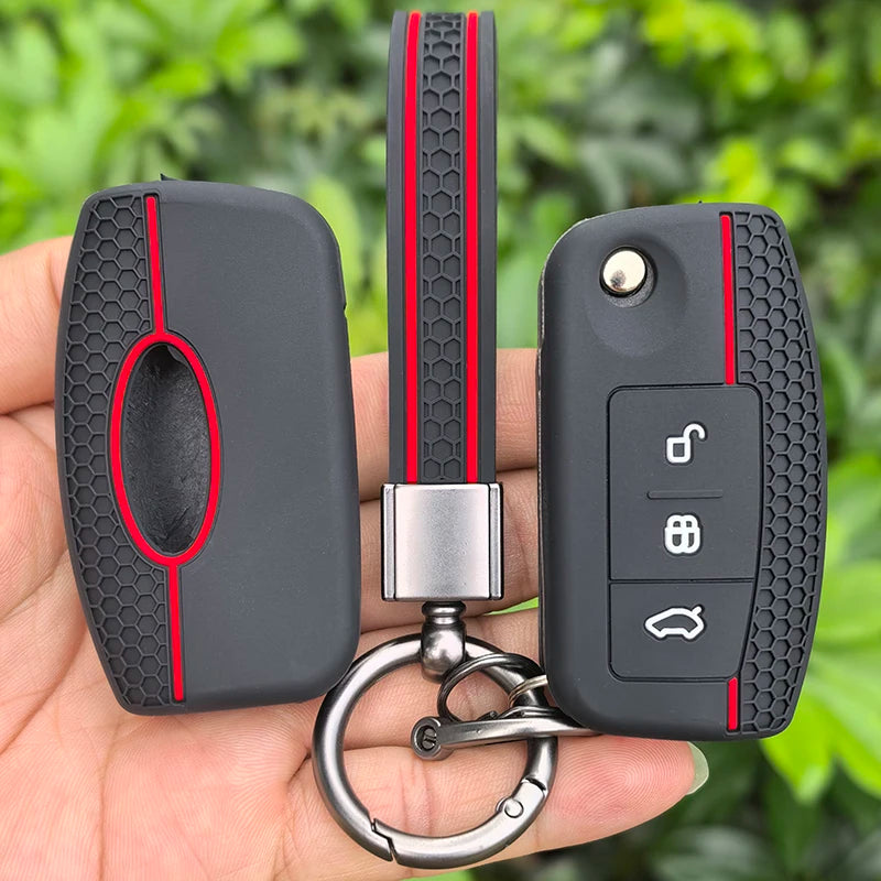 Keychain car key case cover key holder for Ford Focus mk2 C Max S-MAX EcoSport Fusion Fiesta Mk7 Cowgar Mondeo 2 Mustang Mach