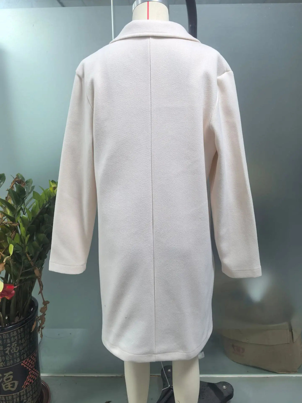 Autumn Winter Coats Casual Retro Simple Solid Color Street Style Long Sleeved Pockets Lapel Open Collar Double Breasted Coats
