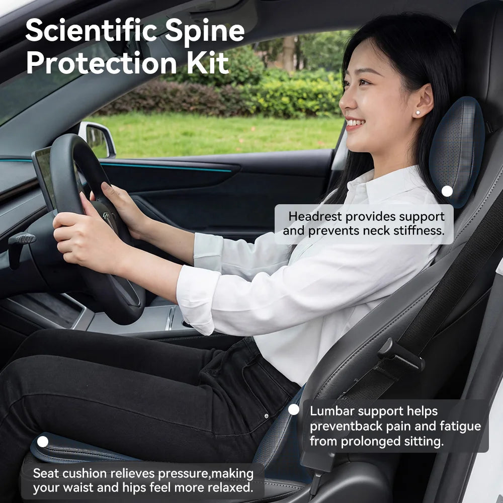 YZ for Tesla Travel Model 3 Y YL Juniper 2021-2026 Neck Pillow Headrest Lumbar Support Breathable Memory Foam Cushion Accessory