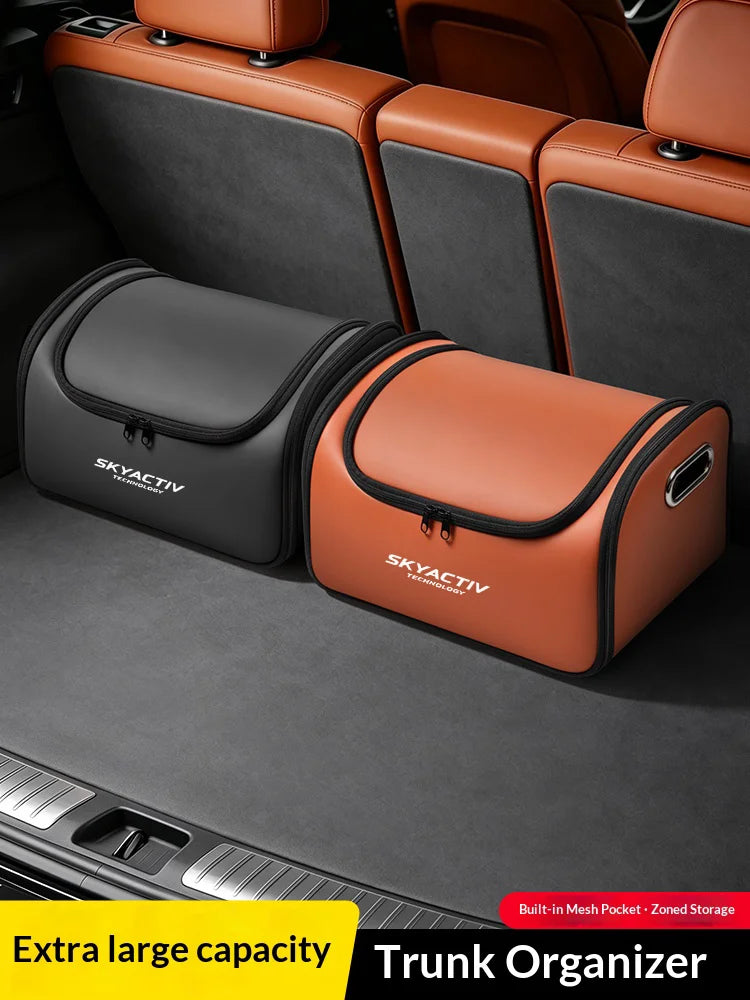 For Mazda Skyactiv Car Trunk Organizer Storage Box Seat Multifunctional Storage Bag with Built-in Pocket Auto Accessories