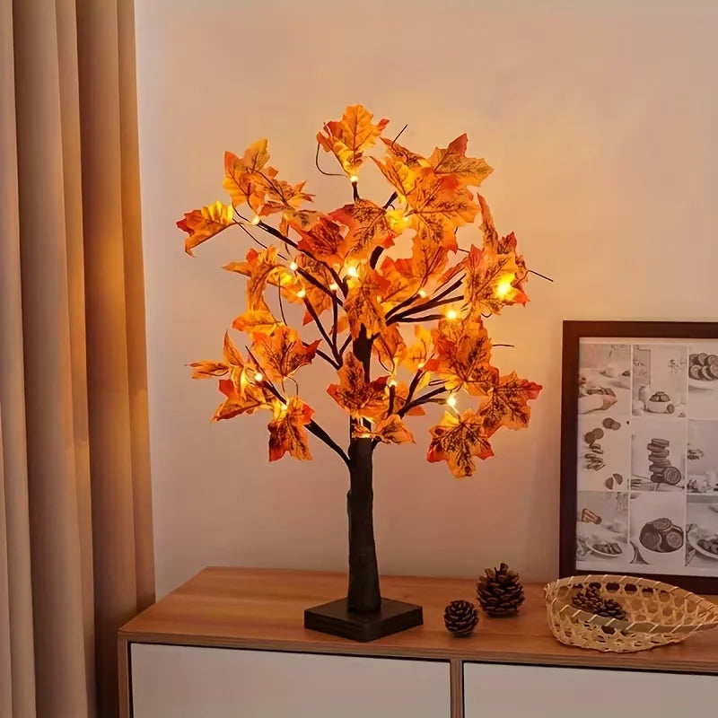 1pc 24 LED Artificial Black Birch Tree Light DIY Branches Table Lamp For Fall Gifts Home Bedroom Holiday Party Halloween Decor