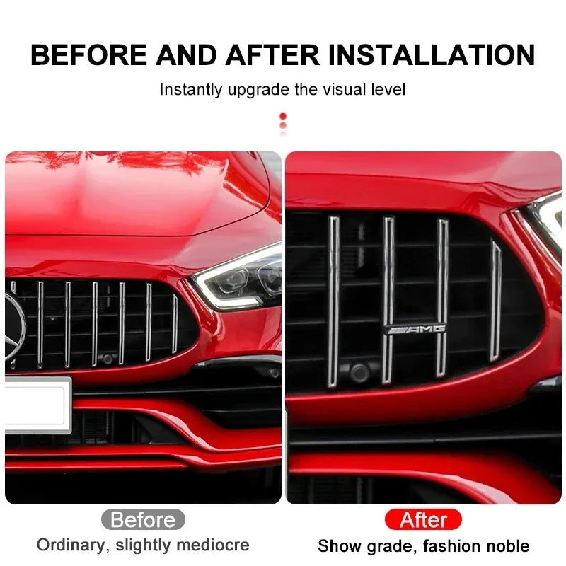 3D ABS Logo AMG Emblem Car Front Grille Badge Caps For Mercedes Benz GLC A B C E Class W204 W205 W212 W213 GT AMG Accessories